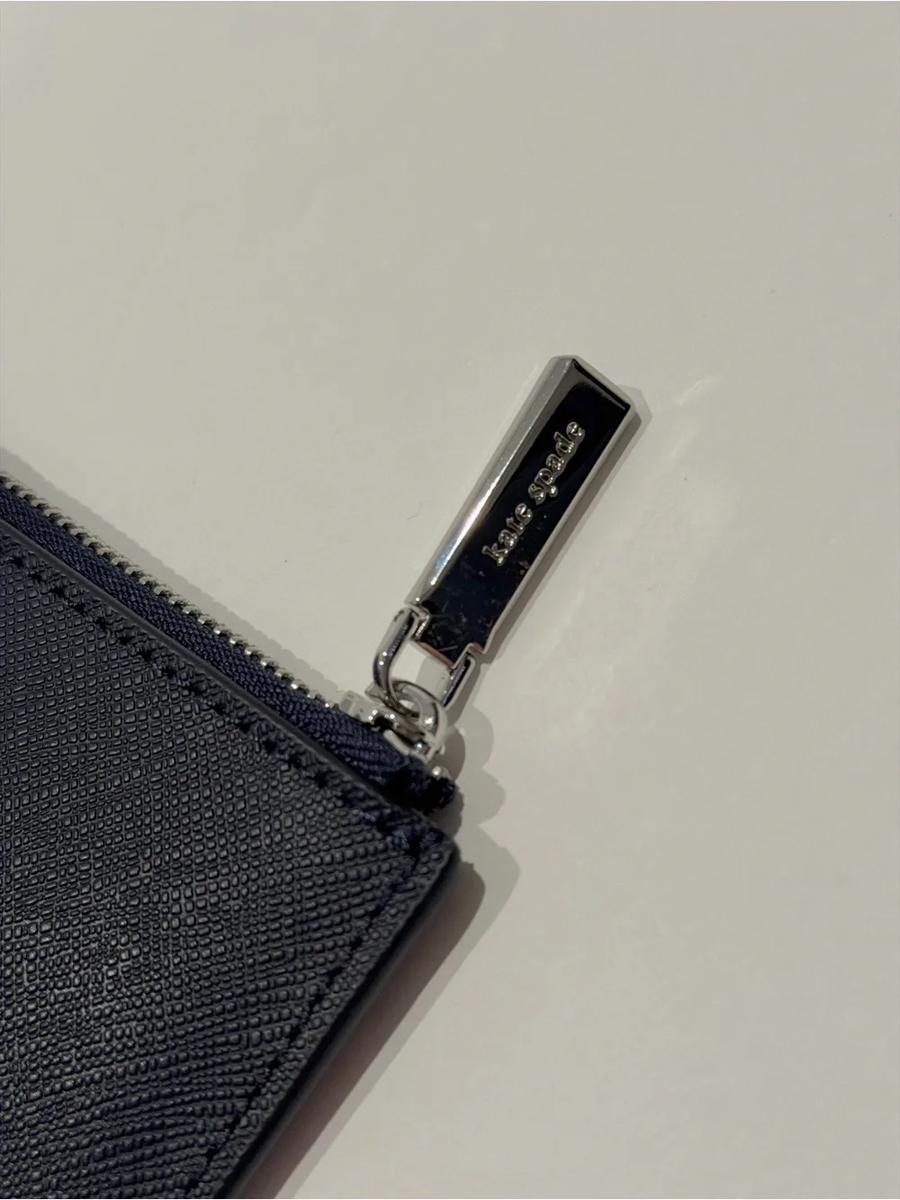 Kate Spade dark navy Saffiano Leather Zip Pouch clutch wallet